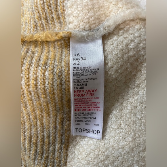 Topshop - Women’s Oversized Size 6 - Color Block Cardigan - Picture 3 of 8